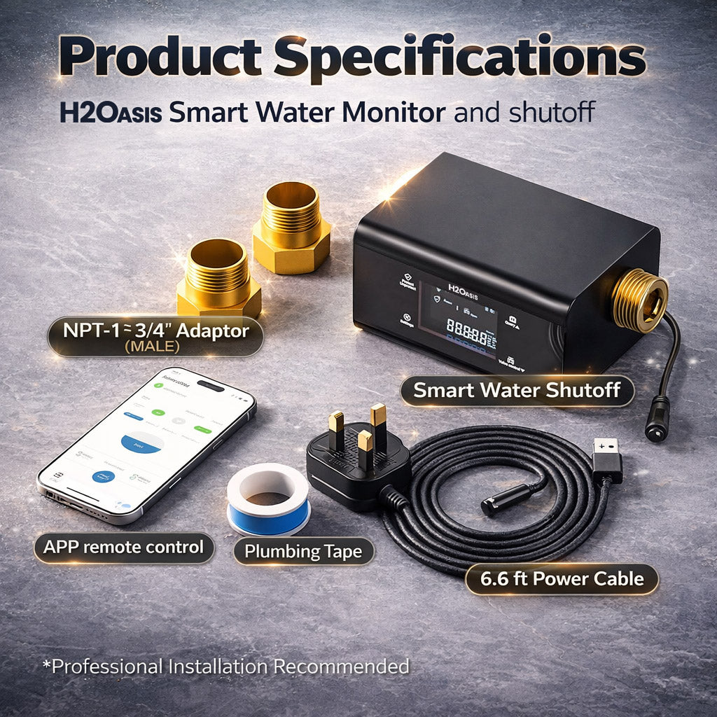 Vortex H2Oasis™ Smart Water Monitor & Automatic Leak Shutoff
