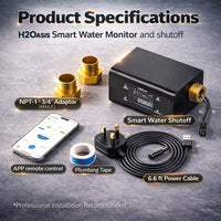 Vortex H2Oasis™ Smart Water Monitor & Automatic Leak Shutoff