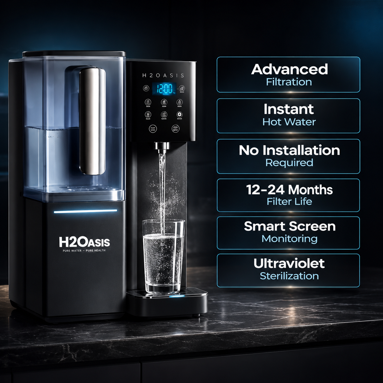 Vortex Air™ H2 Oasis - Reverse Osmosis Water Filter System